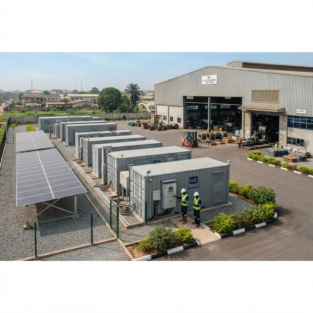 Industrial facility powered by on-site distributed generation and a solar array